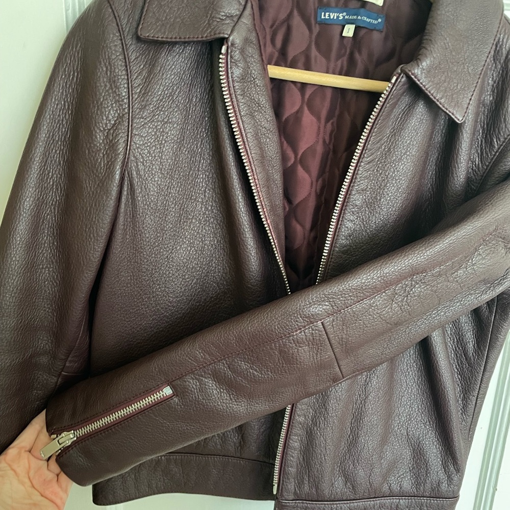 Authentic Levi’s Maroon Leather Jacket - image 5